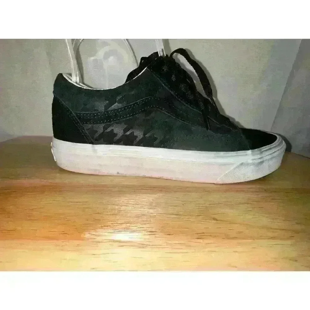 Vans Old Skool Skater Black Low Top Houndstoothembs Lace Up Sz 6.5 M/ Sz‎ 8 W